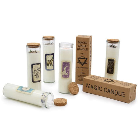Prosperity Spell Candle Soy Wax with Gemstones 50h Burn by AW Gifts