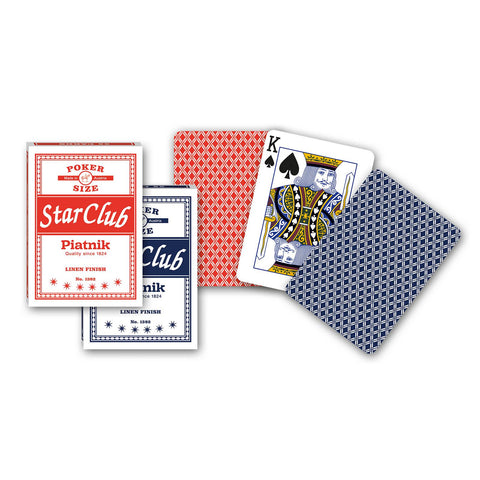Piatnik Star Club Poker Playing Cards Deck – Red or Blue, Casino Quality
