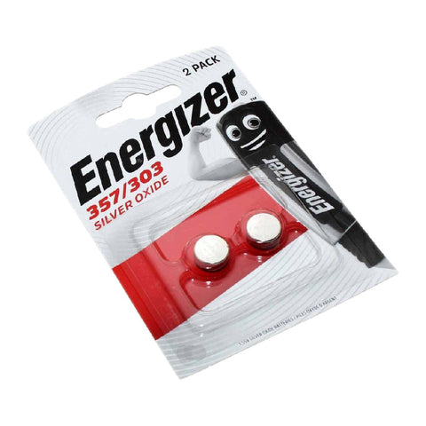 2x Energizer 357 303 SR44 Silver Oxide Watch Batteries 1.55V