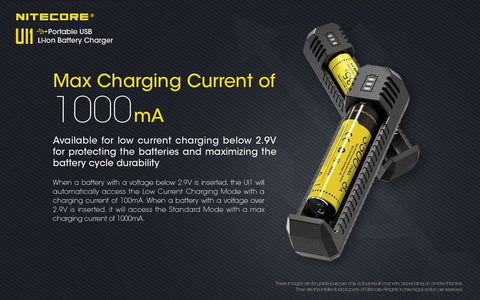 Nitecore UI1 Smart USB Li-Ion Battery Charger for 18650 21700 IMR Cells