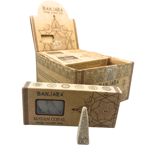 Banjara Mayan Copal Pyramid Smudge Cones Incense – 10 Pack, Nepal