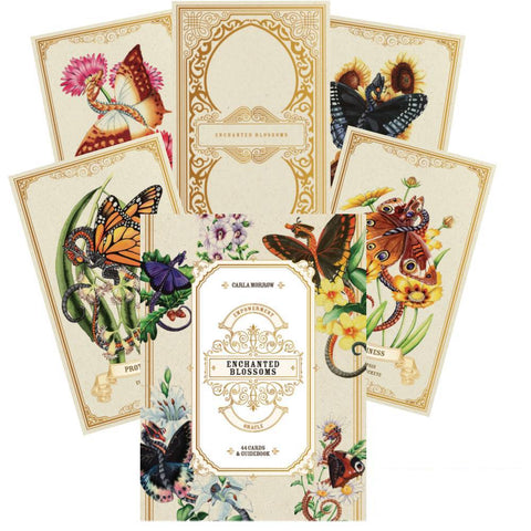 Enchanted Blossoms Oracle Deck by Carla Morrow 44 Cards Blue Angel
