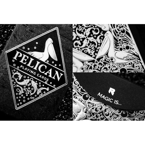 Pelican Playing Cards by Rokas Magic USPCC Black Luxury Foil Tuck Box
