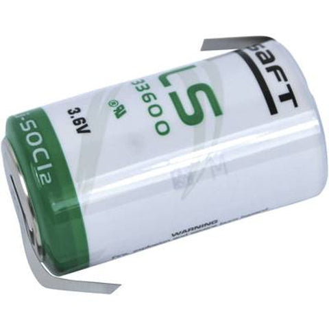 4x Saft LS33600 3.6V 17000mAh Li-SOCl2 D Cell Battery U Solder Lugs