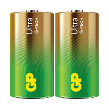2x GP Ultra+ C LR14 Alkaline Batteries Long Lasting 1.5V GP G-Tech