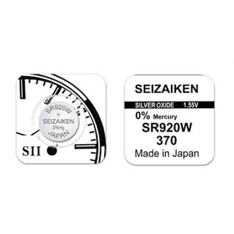 10x Seiko Seizaiken 370 SR920W SR69 1.55V Silver Oxide Watch Batteries