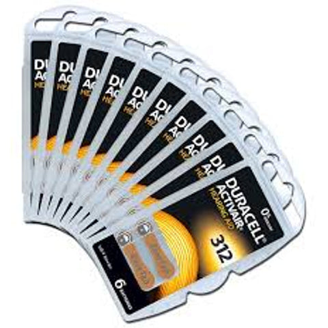 Duracell Activair Hearing Aid Batteries 312 Zinc Air 1.45V Mercury