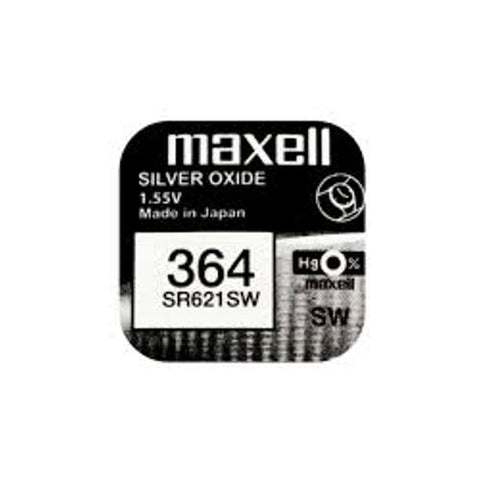 5x Maxell 364 363 SR621SW Silver Oxide 1.55V Watch Batteries Made in Japan