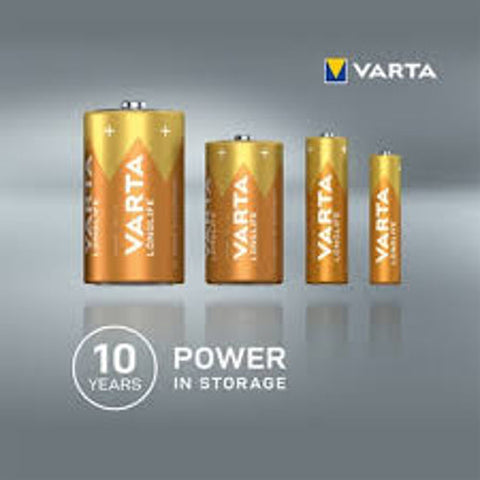 6x Varta Longlife AAA LR03 1.5V Alkaline Batteries Micro E92 Made in Germany