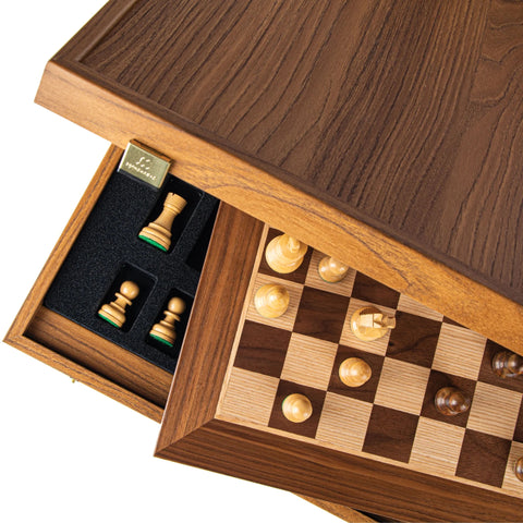 Walnut Chess set 50x50cm (Large) with Staunton Chessmen Manopoulos