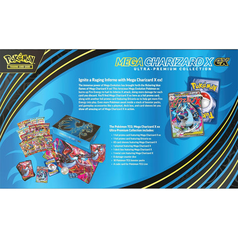 Pokemon Mega Charizard X ex Ultra Premium Collection Box 18 Booster Packs