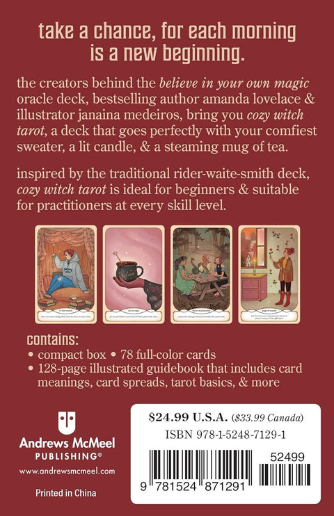 Cozy Witch Tarot Card Deck & Guidebook by Amanda Lovelace Janaina Medeiros