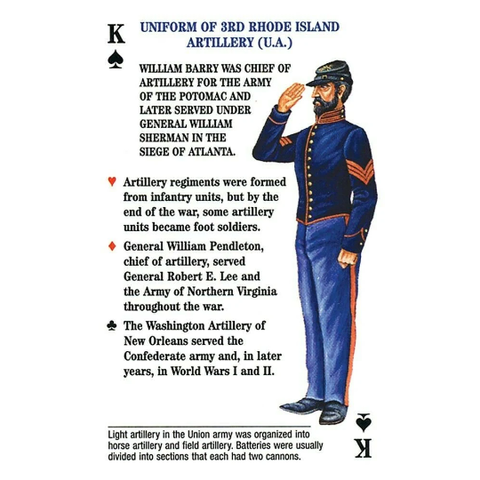 Civil War Uniforms Playing Cards Deck by U.S. Games Systems Poker Size