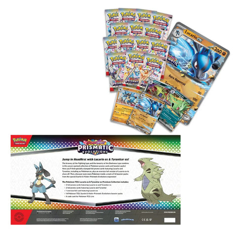 Pokemon TCG Prismatic Evolutions Lucario ex Tyranitar ex Premium Collection