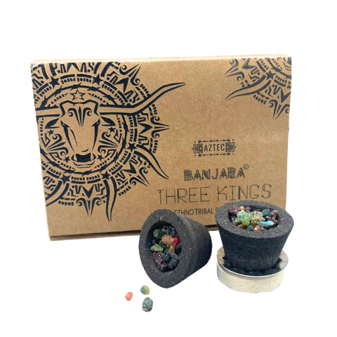 6x Banjara Three Kings Resin Smudge Cups Frankincense Myrrh Copal