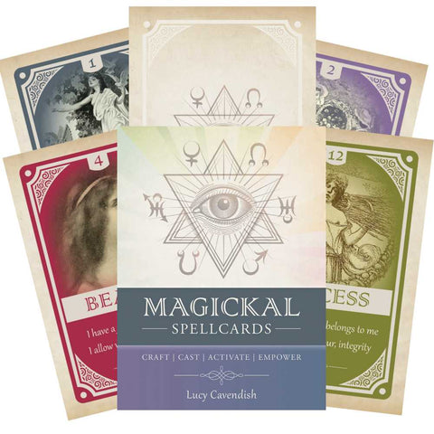 Magickal Spellcards Tarot Deck by Lucy Cavendish with Guidebook Blue Angel