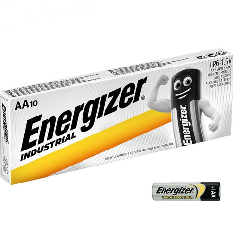 10 Energizer Aa Alkaline Lr6 Batteries 1.5V Industrial Mignon Mn1500 Am3 E91 NEW
