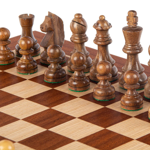 MAHOGANY Chess set 40x40cm Staunton Chessmen Manopoulos