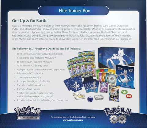Pokemon GO Elite Trainer Box Mewtwo V Promo Sword & Shield TCG Set
