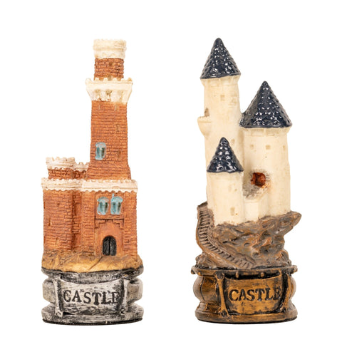 Italfama Cats vs Dogs Hand Painted Resin Chess Set Faux Leather Board