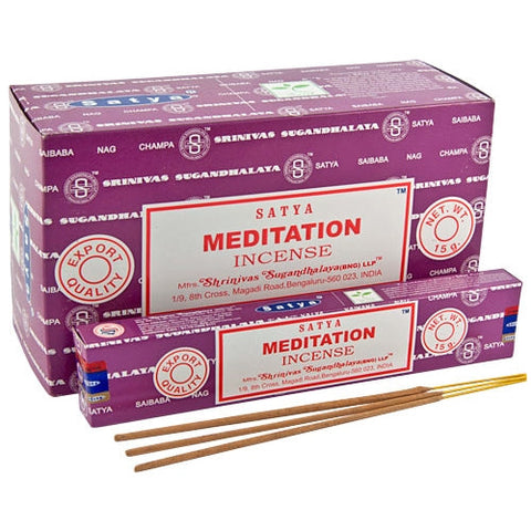 Satya Meditation Incense Sticks 15g Hand Rolled Aromatherapy from India