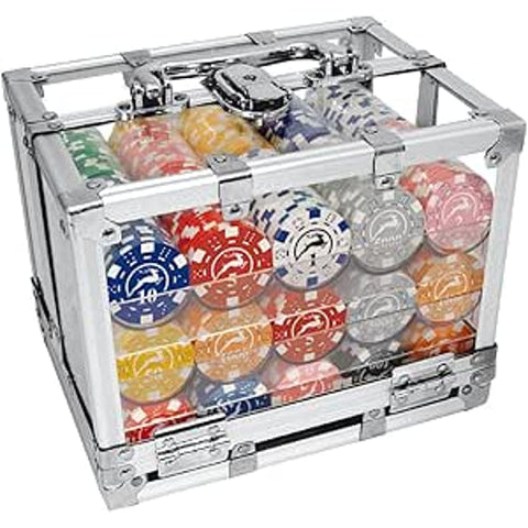Modiano 600 x 14g Poker Chips Set with Transparent Tray Assorted Colors