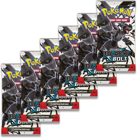 Pokémon TCG Scarlet & Violet Black Bolt 6 Booster Pack Bundle