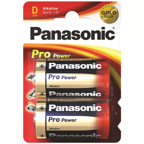 2x Panasonic Pro Power D LR20 1.5V Alkaline Batteries Mono MN1300