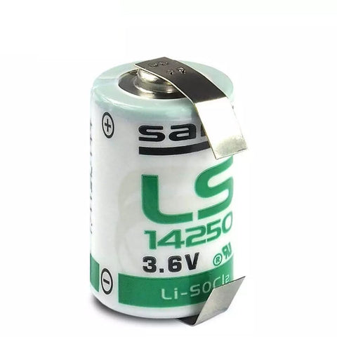 SAFT LS14250 3.6V 1200mAh Li-SOCl2 Lithium Battery U Solder Lugs