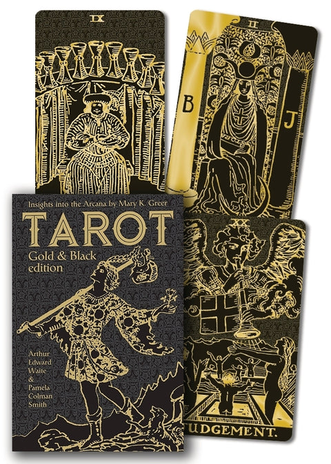 Lo Scarabeo Tarot Gold & Black Edition Deck 78 Cards Rider-Waite Guidebook