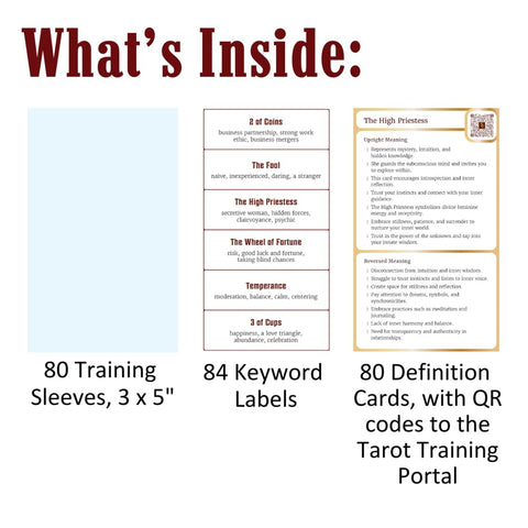 Tarot Training Sleeves Learning Kit with Cards & Labels by Schiffer