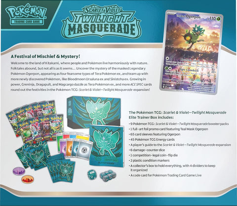 Pokemon TCG Twilight Masquerade ETB Teal Mask Ogerpon 9 Booster Packs
