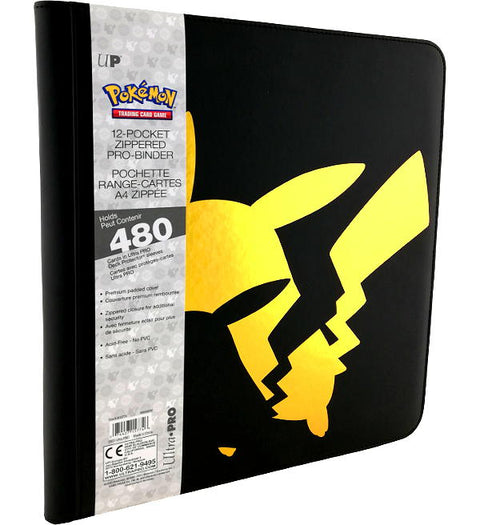 Ultra Pro Pokémon Pikachu 12-Pocket Zippered Pro Binder, Holds 480 Cards