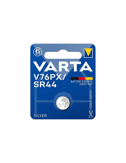 1x Varta SR44 V76PX 1.55V Silver Oxide Watch Calculator Battery Cell