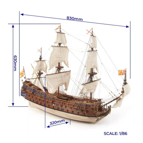 OCCRE San Felipe 1:86 Wooden Ship Model Kit 3-Deck Spanish Warship