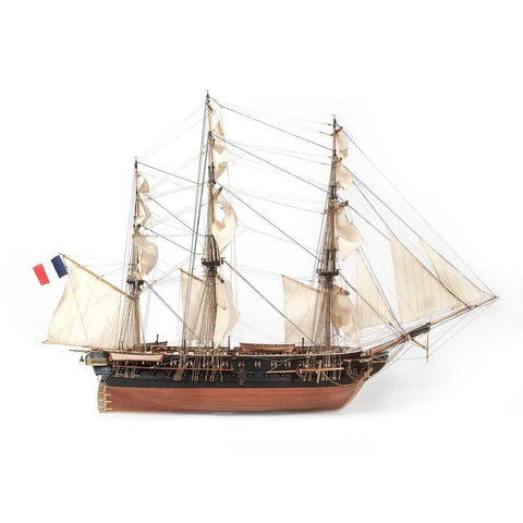 OCCRE Belle Poule 1/90 Wooden Model Ship Kit with Oak Base & Sails