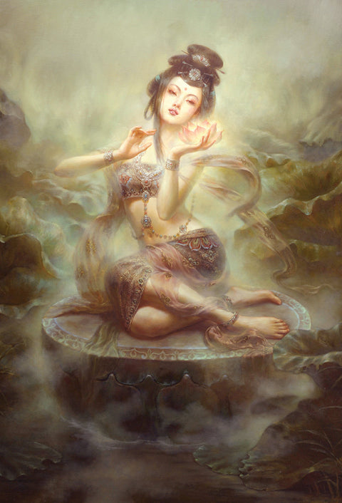 Pocket Kuan Yin Oracle Deck by Alana Fairchild 44 Cards Blue Angel