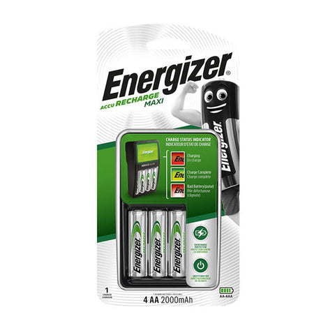 Energizer Recharge Maxi AA AAA Charger with 4x 2000mAh AA Batteries