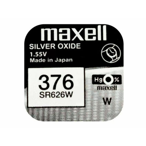 1x Maxell 376 SR626W Silver Oxide Watch Battery Mercury Free Long Life