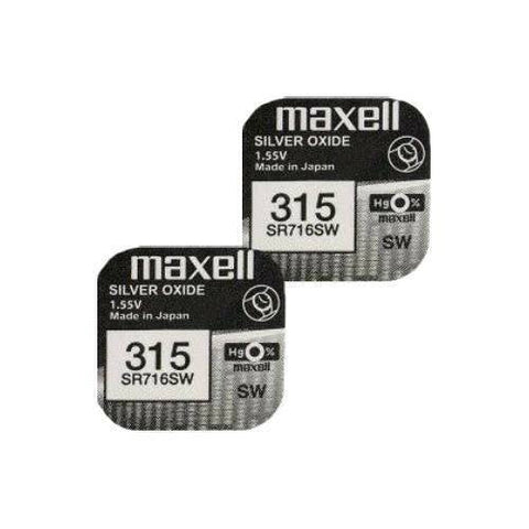 2x Maxell 315 314 SR716SW Silver Oxide 1.55V Watch Batteries
