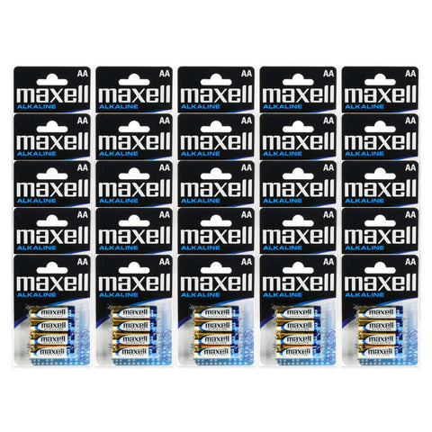 100x Maxell AA Alkaline - 25 packs of 4