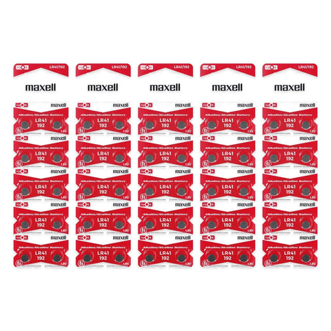 50x Maxell LR41 AG3 - 5 cards of 10