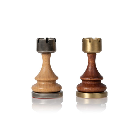 Italfama Luxury Brass & Wood Chess Set with Walnut Maple Board 40x40cm