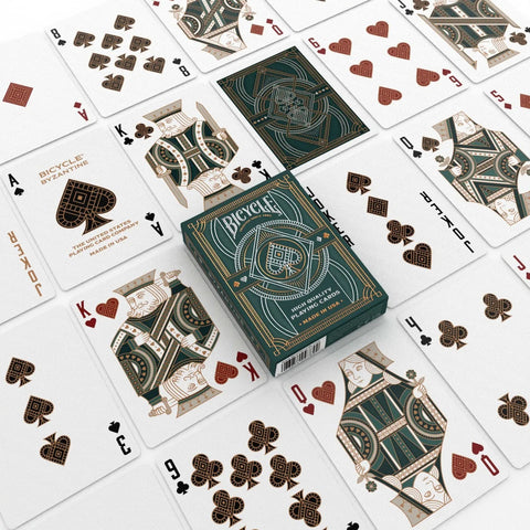 Bicycle Byzantine Playing Cards Deck Green Poker Size Custom Design