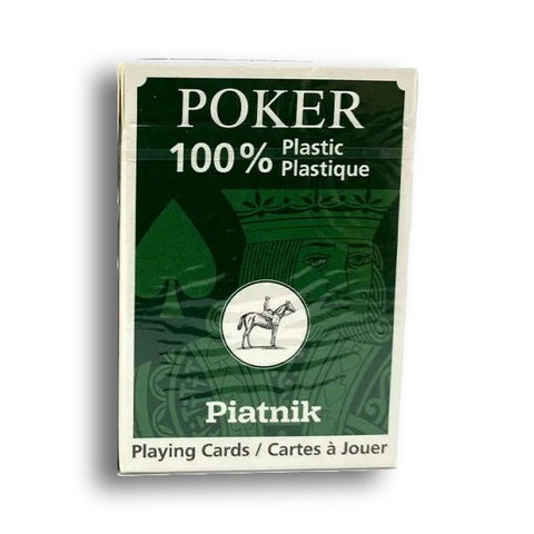 Piatnik 100% Plastic Poker Playing Cards Deck Green or Brown Random