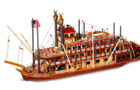 OCCRE Mississippi River Steamboat 1:80 Wooden Model Ship Kit 740mm