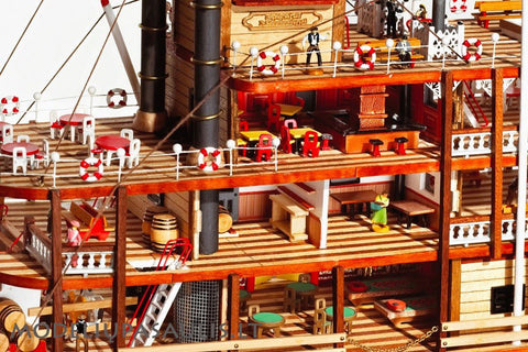 OCCRE Mississippi River Steamboat 1:80 Wooden Model Ship Kit 740mm