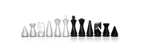 Italfama Modern Wooden Chess Set 40x40cm Gloss Board Handmade in Italy