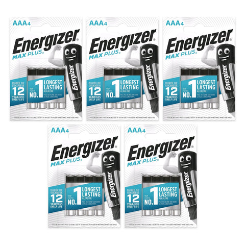 20x Energizer Max Plus AAA LR03 1.5V Alkaline Batteries