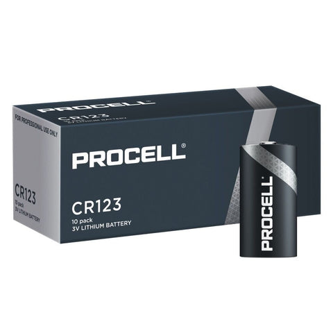 10x Duracell Procell CR123 Lithium 3V Batteries High Power Industrial